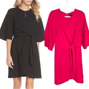 Tahari Tie front crepe dress